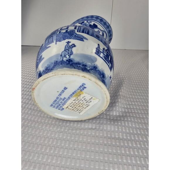 Vintage‎ Chinese Export Porcelain Vase/ Pitcher Handpainted Pagoda Pattern - Picture 4 of 6